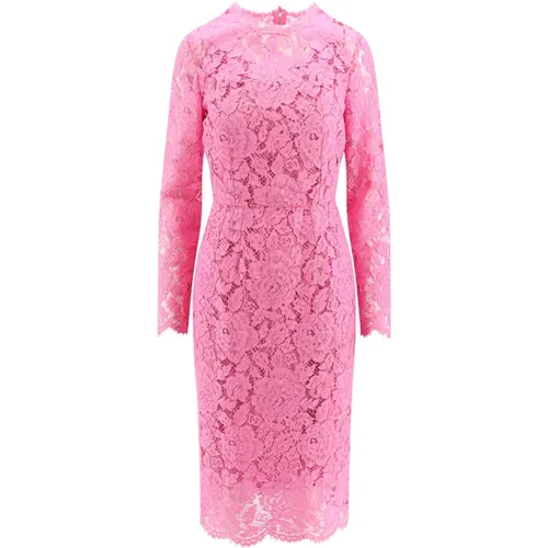 Rosa V-Ausschnitt Kleid - Dolce & Gabbana - Modalova