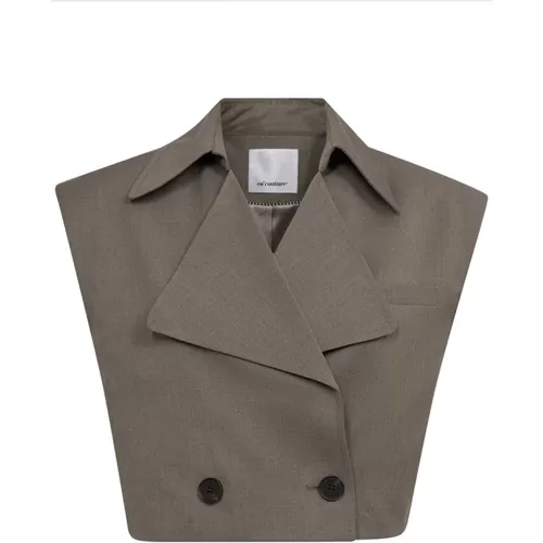 Crop Waistcoat Blazer in Walnut , female, Sizes: M, L, S, XS, XL - Co'Couture - Modalova