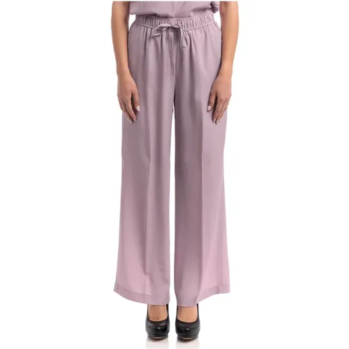 Silk Blend Elasticated Long Pants , female, Sizes: S, XS - Seventy - Modalova