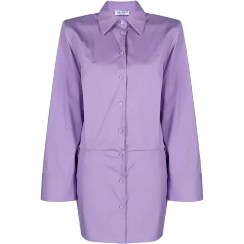 Lilac Cotton Shirt Dress , female, Sizes: M, S - The Attico - Modalova