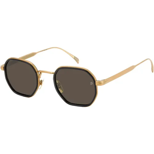 Matte Black Gold/Grey Sonnenbrille - Eyewear by David Beckham - Modalova