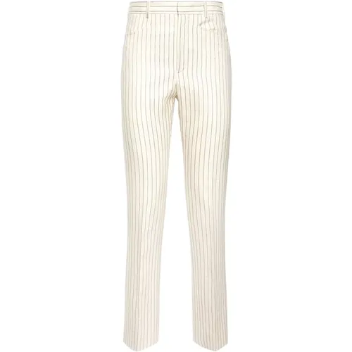 Luxurious Wool Silk Striped Trousers , female, Sizes: XS - Tom Ford - Modalova