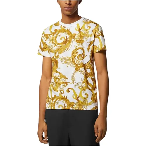 Watercolor Couture T-Shirt , male, Sizes: L, M - Versace Jeans Couture - Modalova