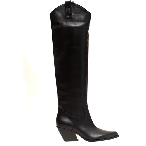 Leather Cowboy Ankle Boots , female, Sizes: 4 UK - Elena Iachi - Modalova