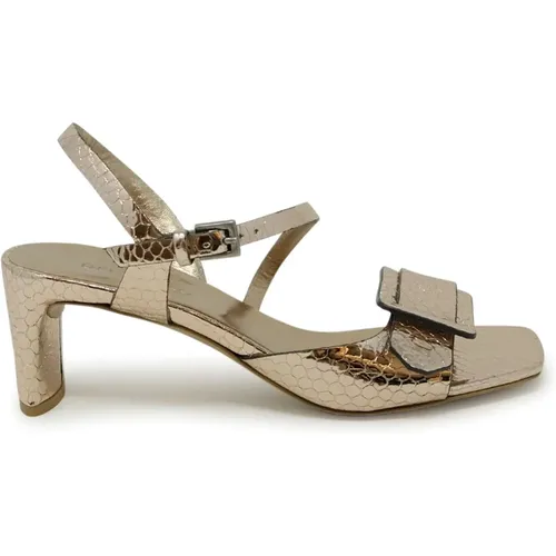 Bronze Leather Sandals Ss24 , female, Sizes: 4 UK, 5 1/2 UK, 4 1/2 UK, 3 UK, 7 UK - DEL Carlo - Modalova