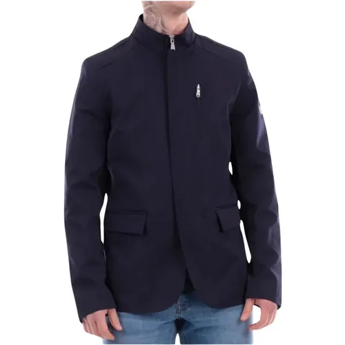 Herrenjacke mit Tasche und Logo , Herren, Größe: L - YES ZEE - Modalova