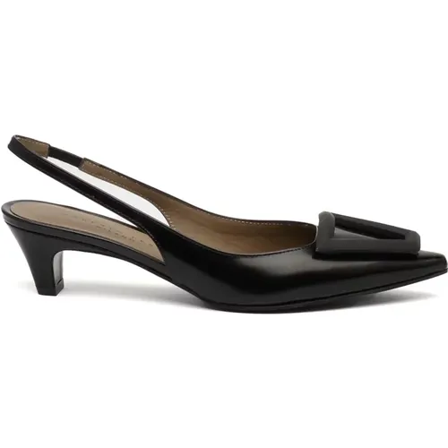 Schwarze Leder Slingback Dorien Schuhe , Damen, Größe: 38 1/2 EU - Roberto Festa - Modalova