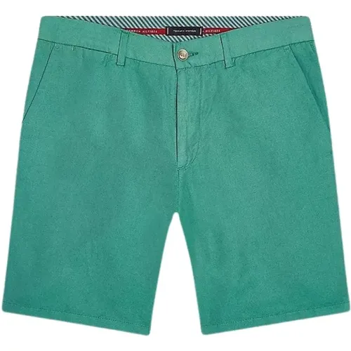 Men Essential Linen and Cotton Bermuda Shorts , male, Sizes: W31, W30, W33 - Tommy Hilfiger - Modalova