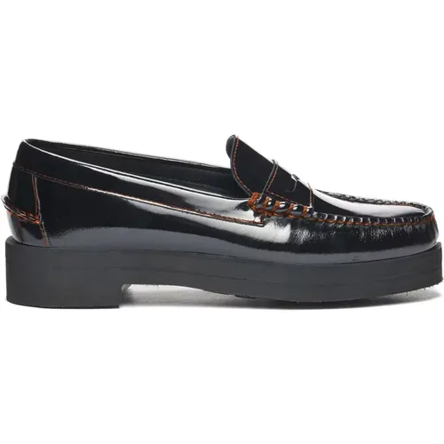 Schwarze Lackleder Penny Loafers , Damen, Größe: 36 EU - Sebago - Modalova