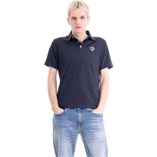 Kurzarm Polo Shirt , Herren, Größe: M - Blauer - Modalova