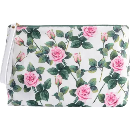 Beatrice Roses Fabric Clutch Bag , female, Sizes: ONE SIZE - Dolce & Gabbana - Modalova