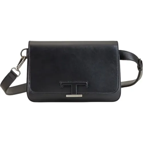 Refined Leather Bum Bag with T Timeless Accessory , male, Sizes: ONE SIZE - TOD'S - Modalova