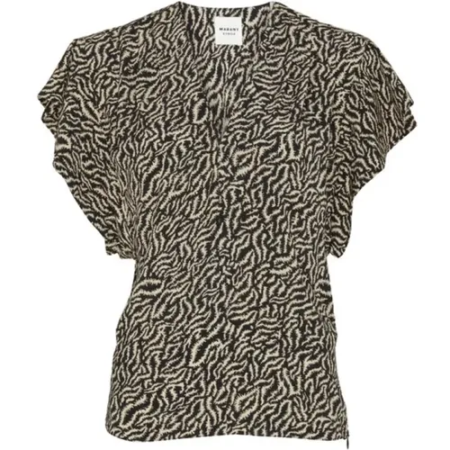 Abstract Print V-Neck Top , female, Sizes: S - Isabel Marant Étoile - Modalova