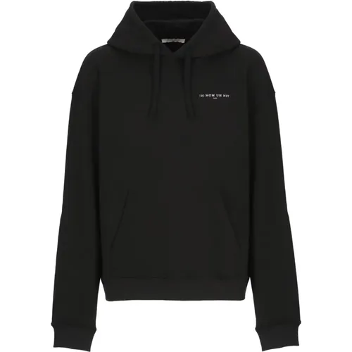 Schwarzer Baumwollhoodie mit Logoaufdruck , Herren, Größe: M - IH NOM UH NIT - Modalova