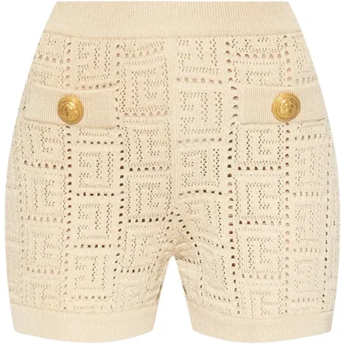 Durchbrochene Shorts , Damen, Größe: S - Balmain - Modalova