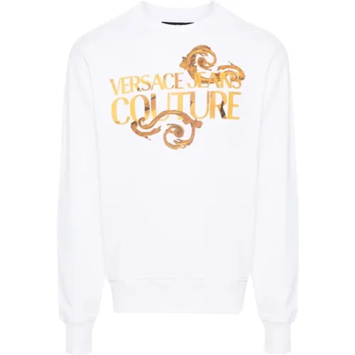 Weiße Grafikpullover - Versace Jeans Couture - Modalova