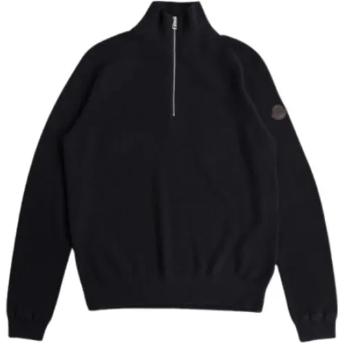 Navy T-Neck Zip Sweater , male, Sizes: XL - Moncler - Modalova