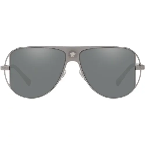 Metal Pilot Sunglasses with Bold and Classy Style , unisex, Sizes: 57 MM - Versace - Modalova