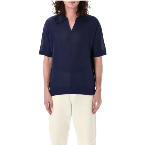 Navy Boxy Polo Strickware Ss24 , Herren, Größe: L - Bode - Modalova