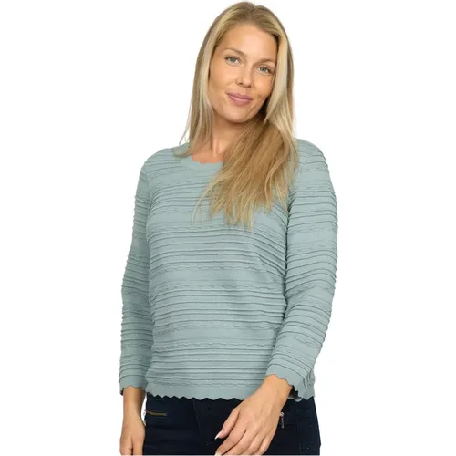 Grüner Pullover Lara mit Rundhalsausschnitt , Damen, Größe: M - 2-Biz - Modalova