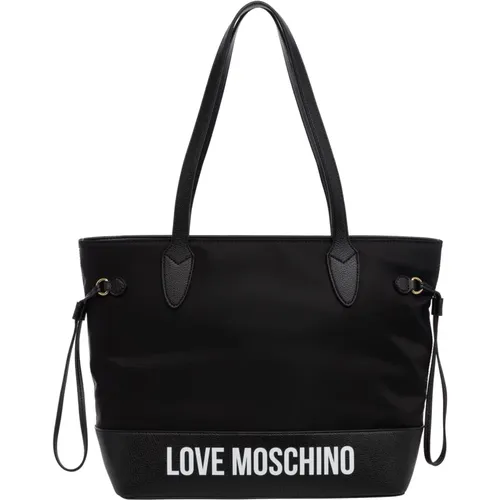 Logo Print Tote Bag mit Reißverschluss - Love Moschino - Modalova