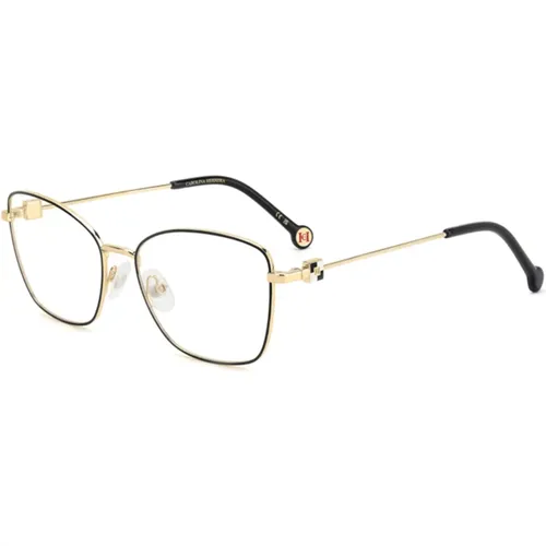 Matte Black Gold Eyewear Frames , unisex, Sizes: 56 MM - Carolina Herrera - Modalova