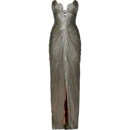 Metallic Silk Tulle Maxi Dress , female, Sizes: S - Maria Lucia Hohan - Modalova