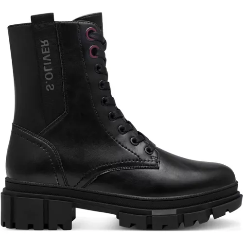 Schwarze Geschlossene Booties Stiefeletten Damen , Damen, Größe: 40 EU - s.Oliver - Modalova