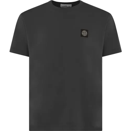 Herren T-Shirt Klassischer Schnitt , Herren, Größe: S - Stone Island - Modalova