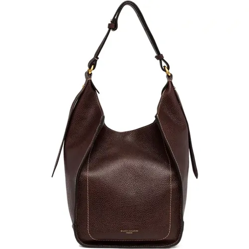 Dunkelbraune Olly Lederhandtasche , Damen, Größe: ONE Size - Gianni Chiarini - Modalova