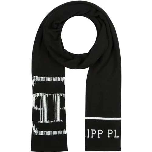 Long Jacquard Wool Scarf , unisex, Sizes: ONE SIZE - Philipp Plein - Modalova