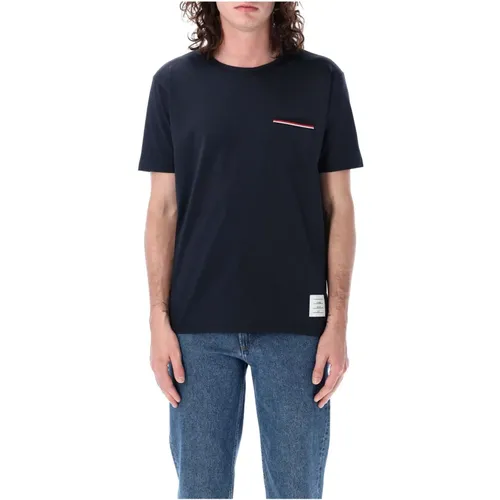Men's Clothing T-Shirts & Polos Navy Ss24 , male, Sizes: S - Thom Browne - Modalova