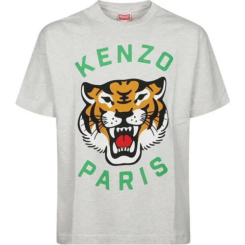 Tiger Print Oversized Tee , Herren, Größe: S - Kenzo - Modalova