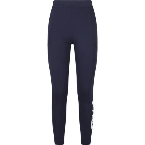 Blaue Leggings mit hoher Taille und Skinny Fit , Damen, Größe: S - Stella Mccartney - Modalova