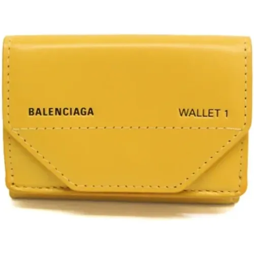 Gebrauchte Gelbe Lederbrieftasche - Balenciaga Vintage - Modalova