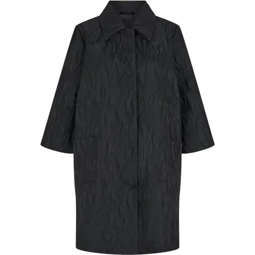 Elegant Brocade Long Jacket , female, Sizes: XS, S - Sand - Modalova