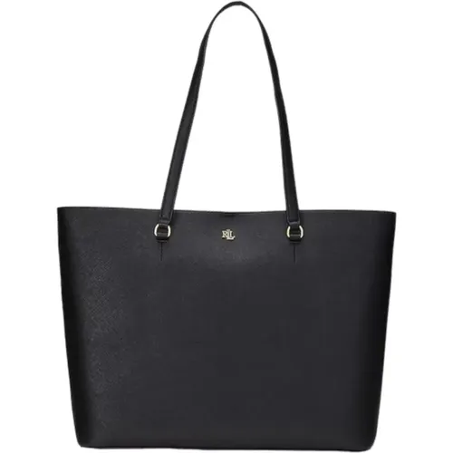 Leather Shopping Bag with Metal Logo , female, Sizes: ONE SIZE - Ralph Lauren - Modalova