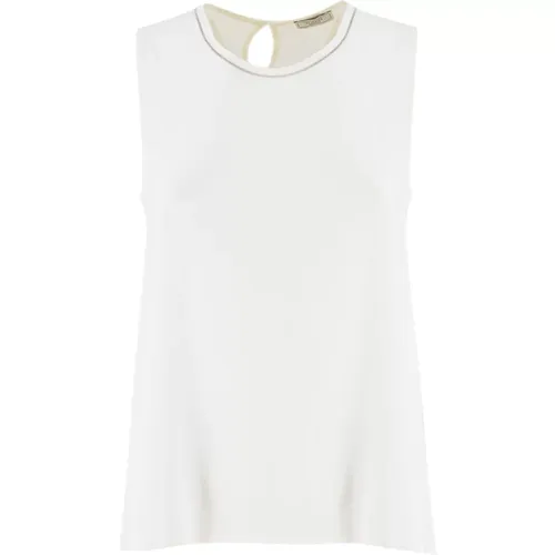 Lurex Crew-Neck Top , Damen, Größe: M - PESERICO - Modalova