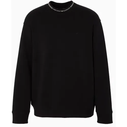 Sweatshirt with Rib Details , male, Sizes: L, XL, S - Emporio Armani - Modalova