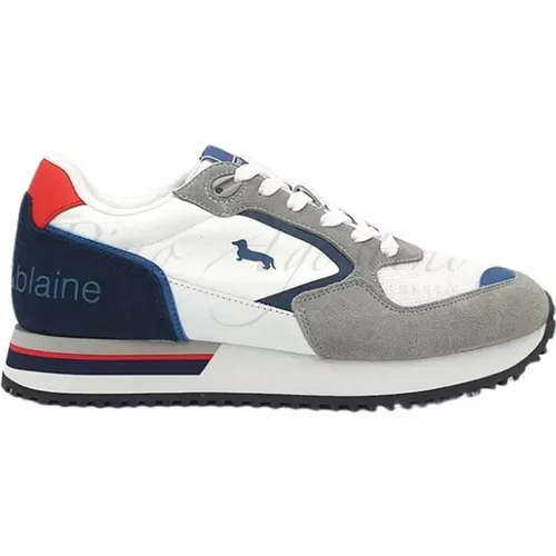 Suede Fabric Sneakers Grey White , male, Sizes: 6 UK, 8 UK, 5 UK, 7 UK, 10 UK - Harmont & Blaine - Modalova