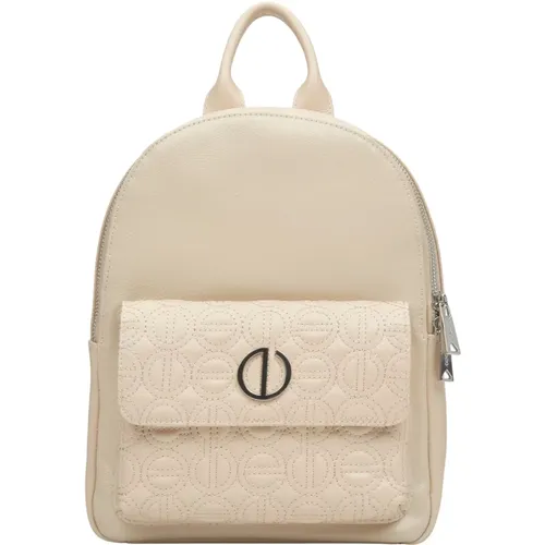 Damen Hellbeige Leder Rucksack mit Langen Verstellbaren Riemen Er00115051 , Damen, Größe: ONE Size - Estro - Modalova