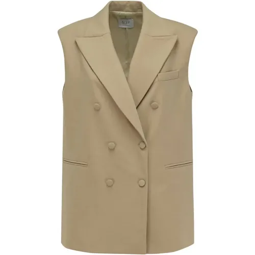 Oversize Wool Vest with Peak Lapels , female, Sizes: 2XS, XS - MVP wardrobe - Modalova