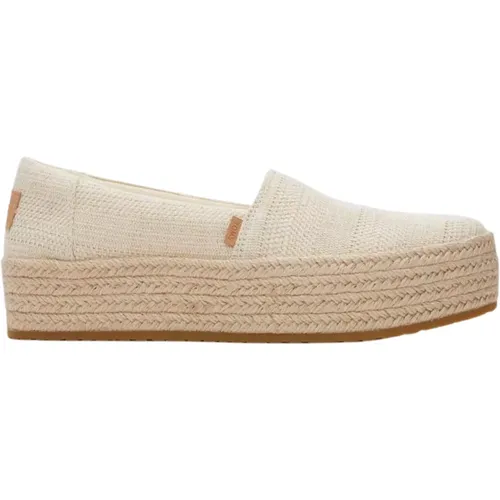 Creme Loafers für Valencia Stil , Damen, Größe: 38 1/2 EU - TOMS - Modalova