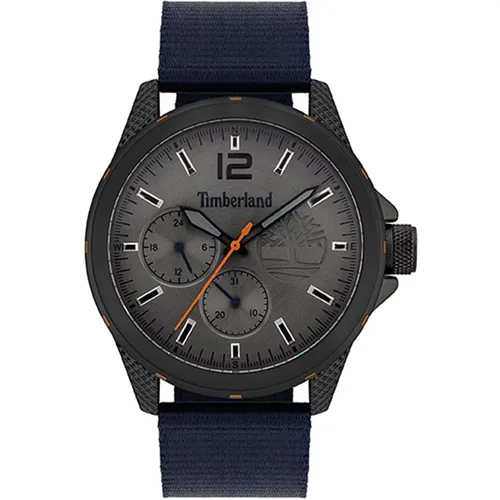 Blue Nylon Strap Quartz Watch , male, Sizes: ONE SIZE - Timberland - Modalova