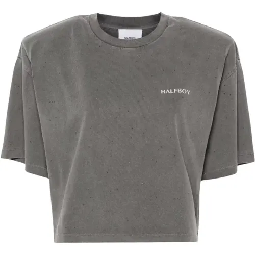 Graues Maxi Tee Crop T-Shirt - Halfboy - Modalova