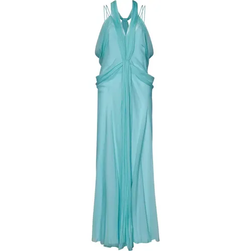 Clear Silk Dress with Twisted Shoulder Straps , female, Sizes: S - alberta ferretti - Modalova