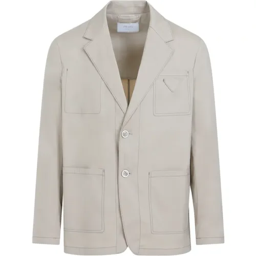 Cotton Jacket Ss24 , male, Sizes: L, M, S - Prada - Modalova