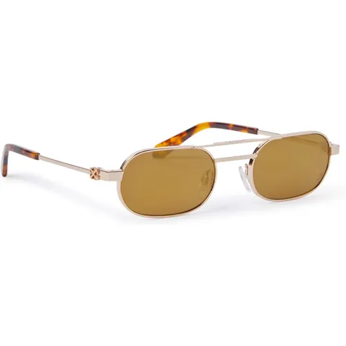 Gold Brown Cat Sunglasses Oeri123 Vaiden , unisex, Sizes: 55 MM - Off White - Modalova