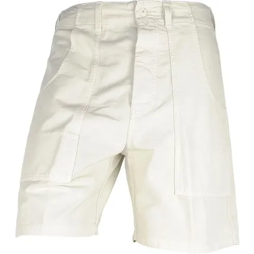 Weiße Baumwoll-Bermuda-Shorts mit Knopfverschluss - Don The Fuller - Modalova