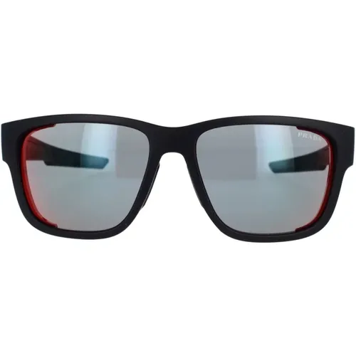 Sportliche und stilvolle Sonnenbrille mit dunkelgrauen Gläsern - Prada - Modalova